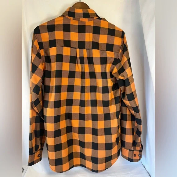 DIXXON Men's Bold Orange and Black Checkered Flannel - Picture 2 of 5